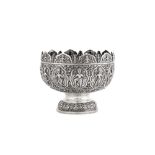 An early 20th century Anglo – Indian unmarked silver footed bowl, Poona circa 1910