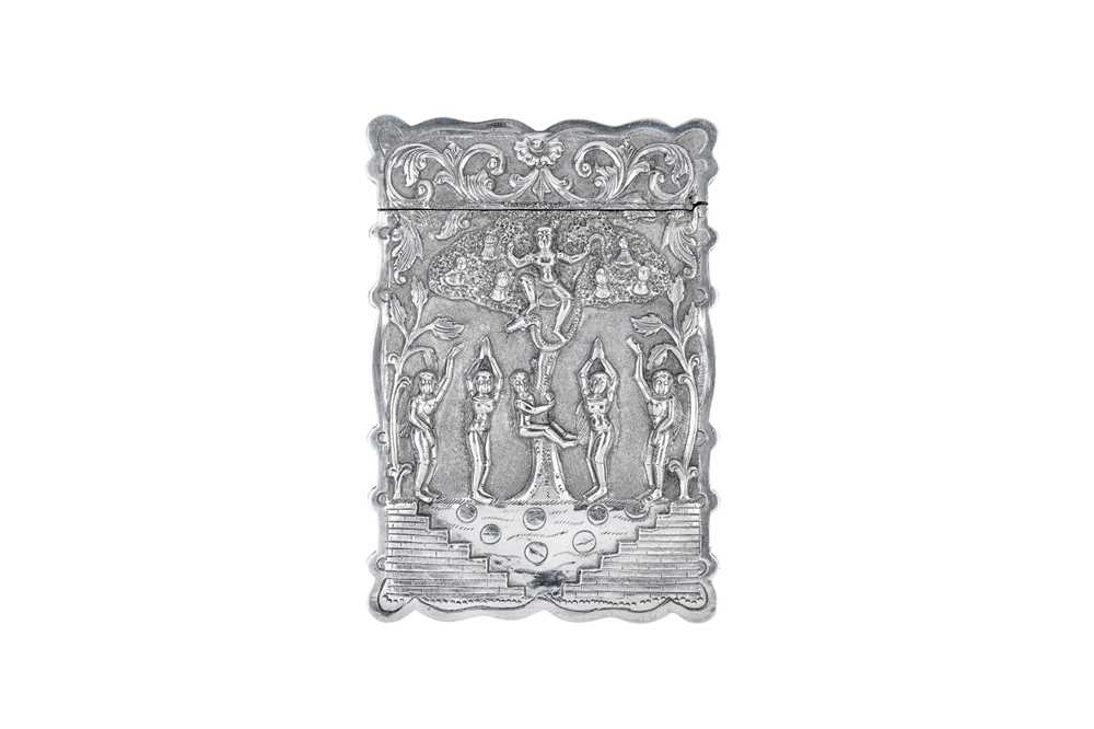 A late 19th / early 20th century Anglo – Indian silver card case, Madras circa 1900 - Image 2 of 2