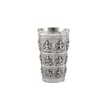 A late 19th century / early 20th century Anglo – Indian unmarked silver beaker, Madras circa 1900