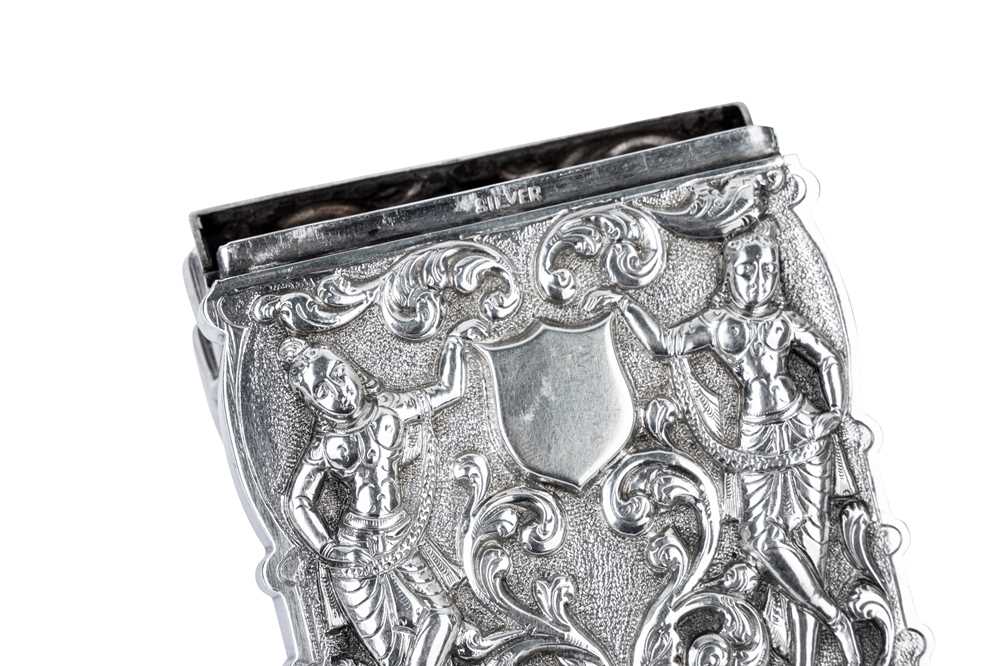 A late 19th / early 20th century Anglo – Indian silver card case, Madras circa 1900 - Image 3 of 3