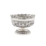 An early 20th century Anglo – Indian unmarked silver footed bowl, Karachi or Bombay circa 1920