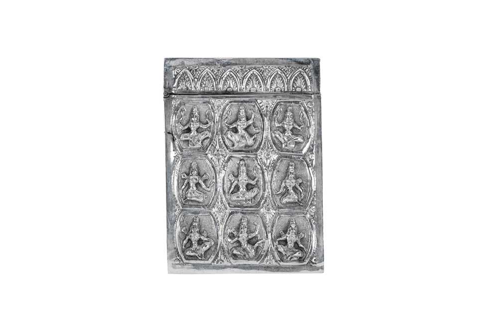 A late 19th century Anglo – Indian unmarked silver card case, Madras circa 1890 - Image 2 of 2