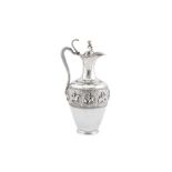 A late 19th century Anglo – Indian silver claret jug or ewer, Bangalore circa 1890 retailed by A. Bh