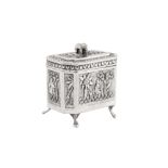 An early 20th century Anglo – Indian unmarked silver tea caddy, South India circa 1910