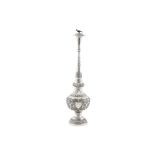 An early to mid-20th century Anglo – Indian unmarked silver rose water sprinkler, Kashmir circa 1930