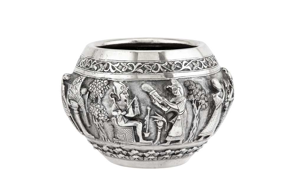 A rare early 20th century Anglo – Indian silver bowl, Lucknow with Egyptian import marks for Cairo 1
