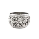 An early 20th century Burmese unmarked silver small bowl, Mandalay circa 1910