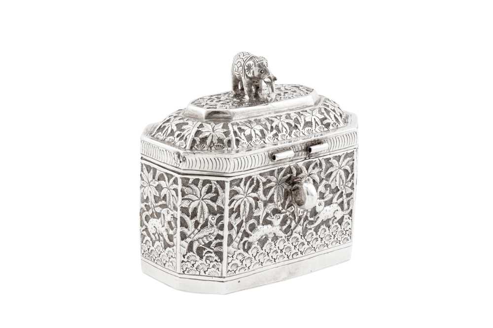 An early 20th century Anglo – Indian unmarked silver tea caddy, Lucknow circa 1910