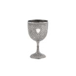 A late 19th century Anglo – Indian unmarked silver standing cup, Kashmir circa 1890
