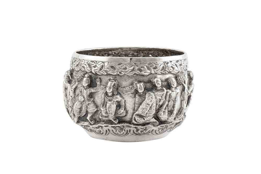 An early 20th century Burmese unmarked silver small bowl, provincial upper Burma circa 1920