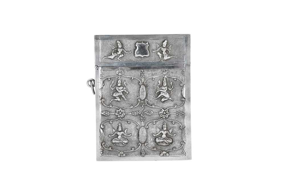 A late 19th century Anglo – Indian unmarked silver card case, Madras circa 1890