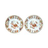 A PAIR OF CHINESE FAMILLE-ROSE 'POMPADOUR' DISHES