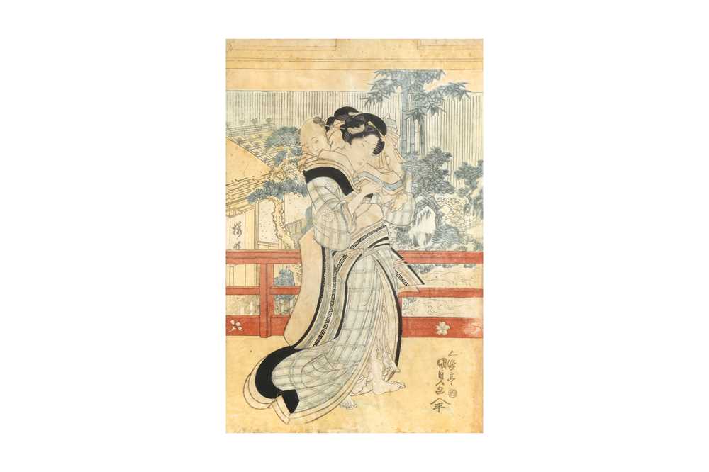 UTAGAWA KUNISADA (1786 - 1864), KEISAI EISEN (1790 - 1848) Two Japanese woodblock prints - Image 4 of 5