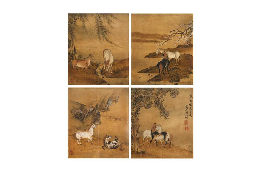 ATTRIBUTED TO ZHOU XUN 周璕（款）(1649-1729) Horses in Landscape 駿馬圖