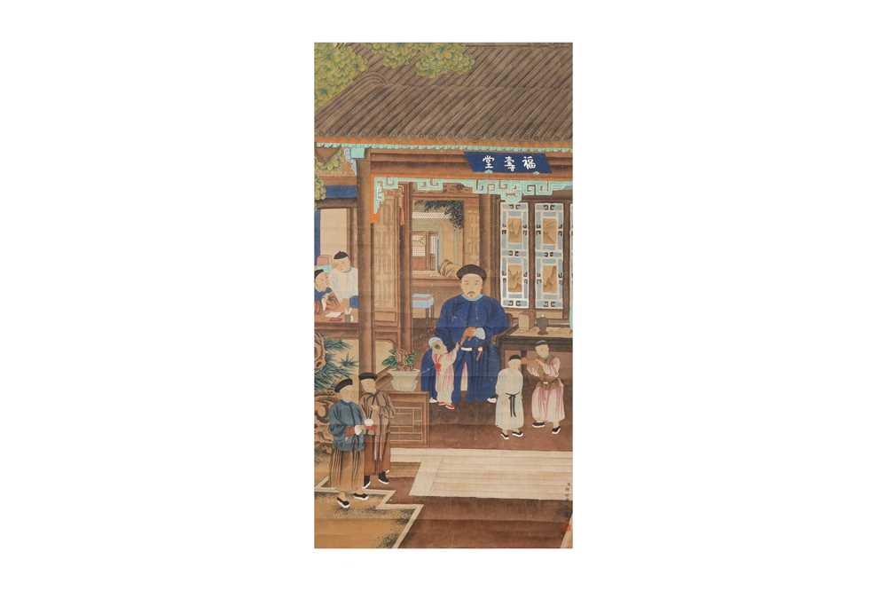 FOLLOWER OF LANG SHINING GIUSEPPE CASTIGLIONE, 郎世寧（款）((1688 – 1766) A family portrait 人物圖