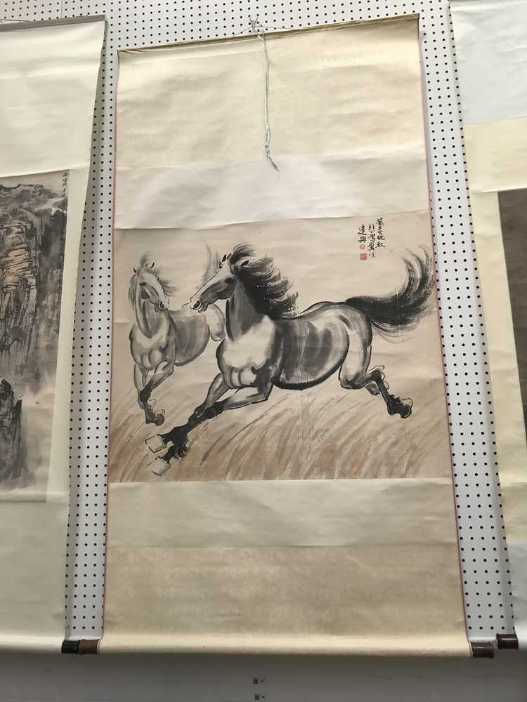 ATTRIBUTED TO XU BEIHONG (1895 – 1953) Galloping Horses - Image 3 of 16