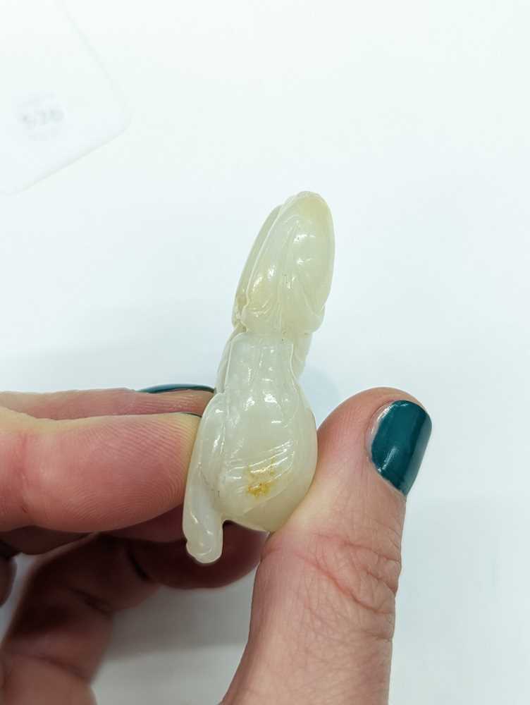 A CHINESE WHITE JADE 'DOG' CARVING 白玉雕犬 - Image 3 of 10
