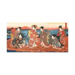 UTAGAWA KUNIYOSHI (1798 - 1861) A Japanese woodblock print triptych