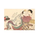 KITAGAWA UTAMARO (1753 - 1806) A Japanese erotic woodblock print, shunga