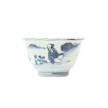 A CHINESE KRAAK BLUE AND WHITE 'SCHOLAR' BOWL 明 克拉克青花高士圖紋盌