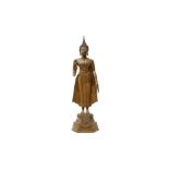 A LARGE THAI COPPER-ALLOY FIGURE OF BUDDHA