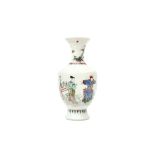 A CHINESE FAMILLE-VERTE 'FIGURAL' VASE 清十九世紀 五彩人物故事圖紋瓶