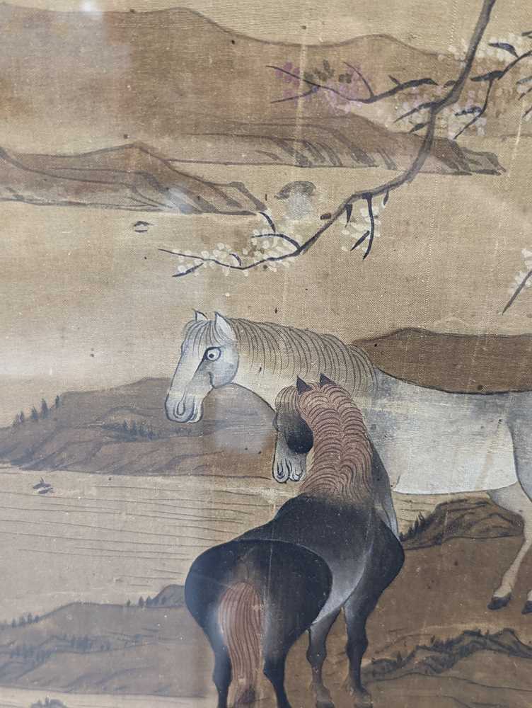 ATTRIBUTED TO ZHOU XUN 周璕（款）(1649-1729) Horses in Landscape 駿馬圖 - Image 20 of 27