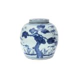 A LARGE CHINESE BLUE AND WHITE 'THREE FRIENDS OF WINTER' JAR 二十世紀早期 青花寒冬三友蓋罐