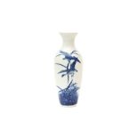 A CHINESE BLUE AND WHITE 'GEESE' VASE IN THE STYLE OF WANG BU