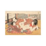 ISODA KORYŪSAI (1735 - 1790) A Japanese erotic woodblock print, shunga