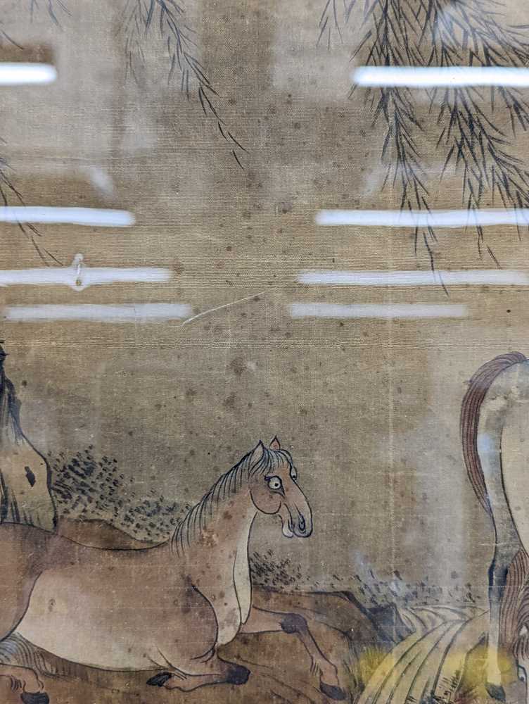 ATTRIBUTED TO ZHOU XUN 周璕（款）(1649-1729) Horses in Landscape 駿馬圖 - Image 14 of 27
