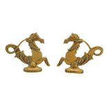 A PAIR OF VENETIAN BRASS GONDOLA FINIALS