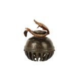 AN INDIAN BRONZE ELEPHANT BELL Possibly Mughal India, 18th century Possibly Mughal India, 18th ce