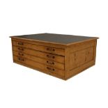 A PINE PLAN CHEST, LATE 20TH CENTURY
