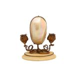 A FRENCH 'PALAIS ROYAL' GRAND TOUR MOTHER OF PEARL SCENT BOTTLE HOLDER