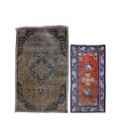 AN ANTIQUE BIJAR RUG AND FINE CHINESE RUG