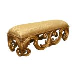 A CONTEMPORARY BAROQUE STYLE GILTWOOD STOOL