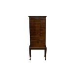A LATE 19TH CENTURY MAHOGANY APOTHECARY CABINET ON STAND