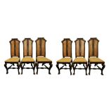 A SET OF SIX QUEEN ANNE STYLE HIGH BACK DINING CHAIRS