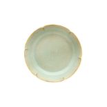 A CHINESE CELADON GLAZED PORCELAIN DISH