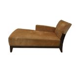 A CONTEMPORARY FRUITWOOD CHAISE LONGUE