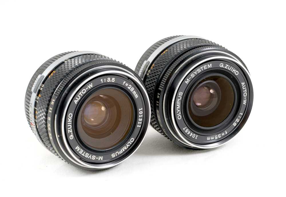 A Pair of Olympus M-System "Silver Nose" Wide Angle Lenses. - Image 2 of 2