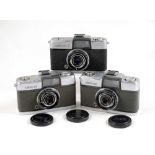 Three Olympus Pen Half Frame Film Cameras.