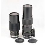 Two Olympus OM Telephoto Zoom Lenses.