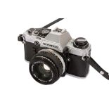 An Olympus OM-10 SLR Camera