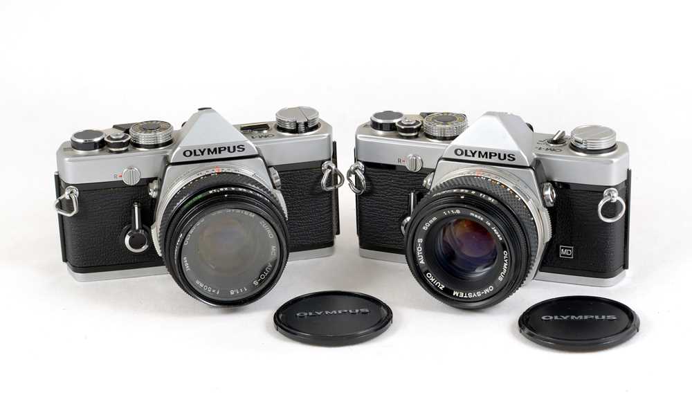 A Pair of Chrome Olympus OM-1 Cameras. - Image 3 of 3