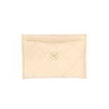 Chanel Pearlised Beige CC Card Holder