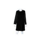 Miu Miu Black Fur Embellished Coat - Size 44