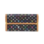 Louis Vuitton x Murakami Black Multicolore Long Wallet