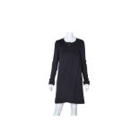Chanel Navy Wool Long Sleeve Dress - Size 38